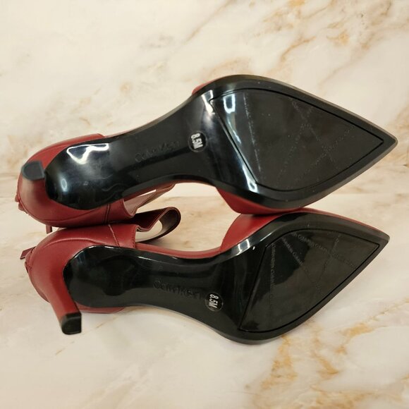 Calvin Klein Rajon Stiletto Heels, Red, Size 8.5 - Picture 4 of 5